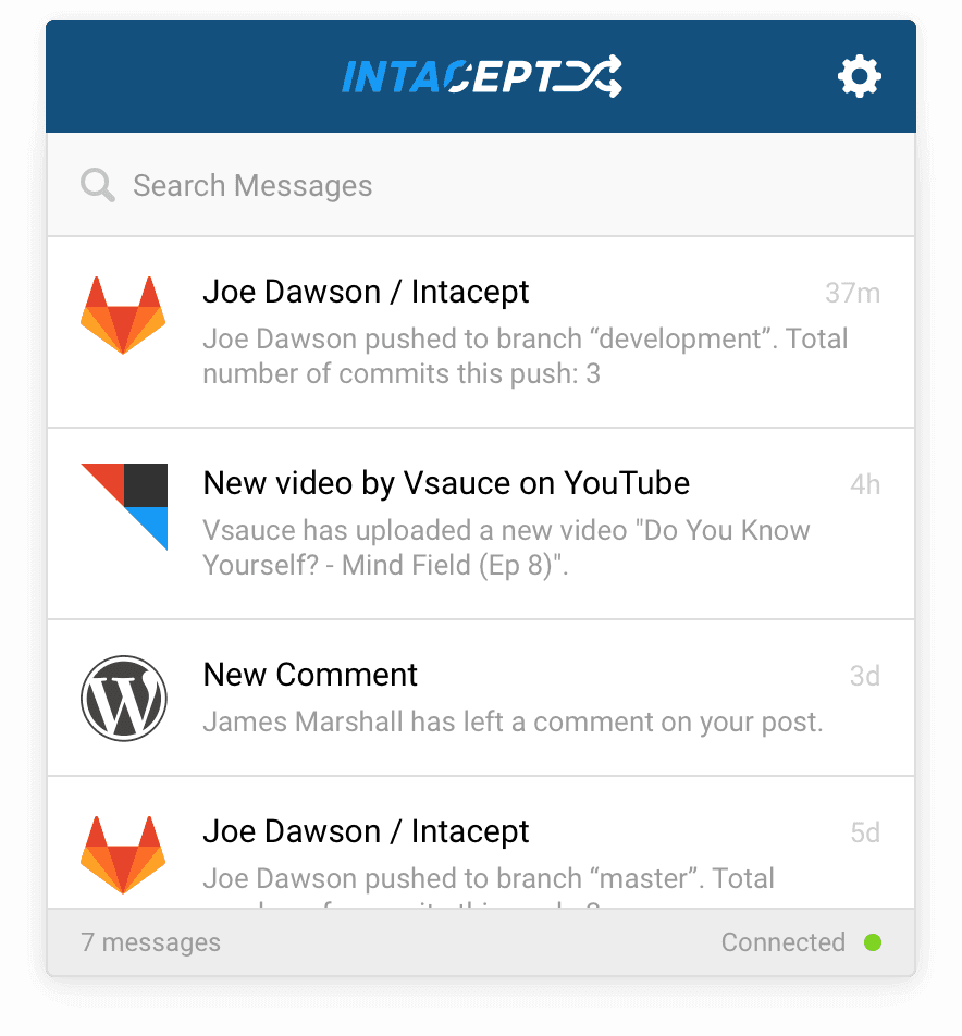 Intacept screenshot